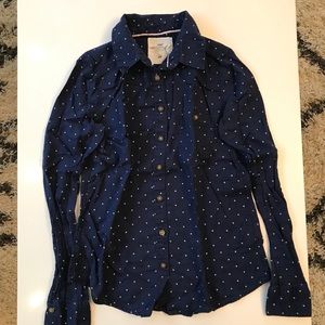 H&M Navy Dot Button-Down Shirt